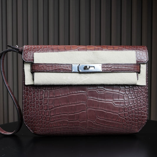 Hermes Kelly Depeches 25 Matte Mississippiensis Alligator