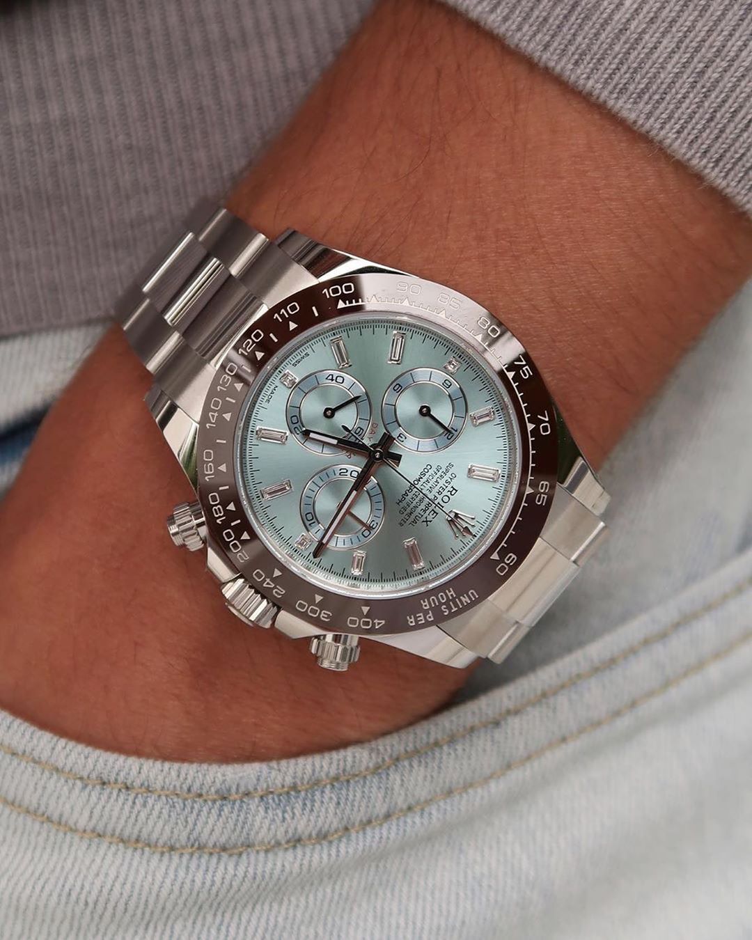 Rolex Cosmograph Daytona Platinum Baguette Diamond Dial