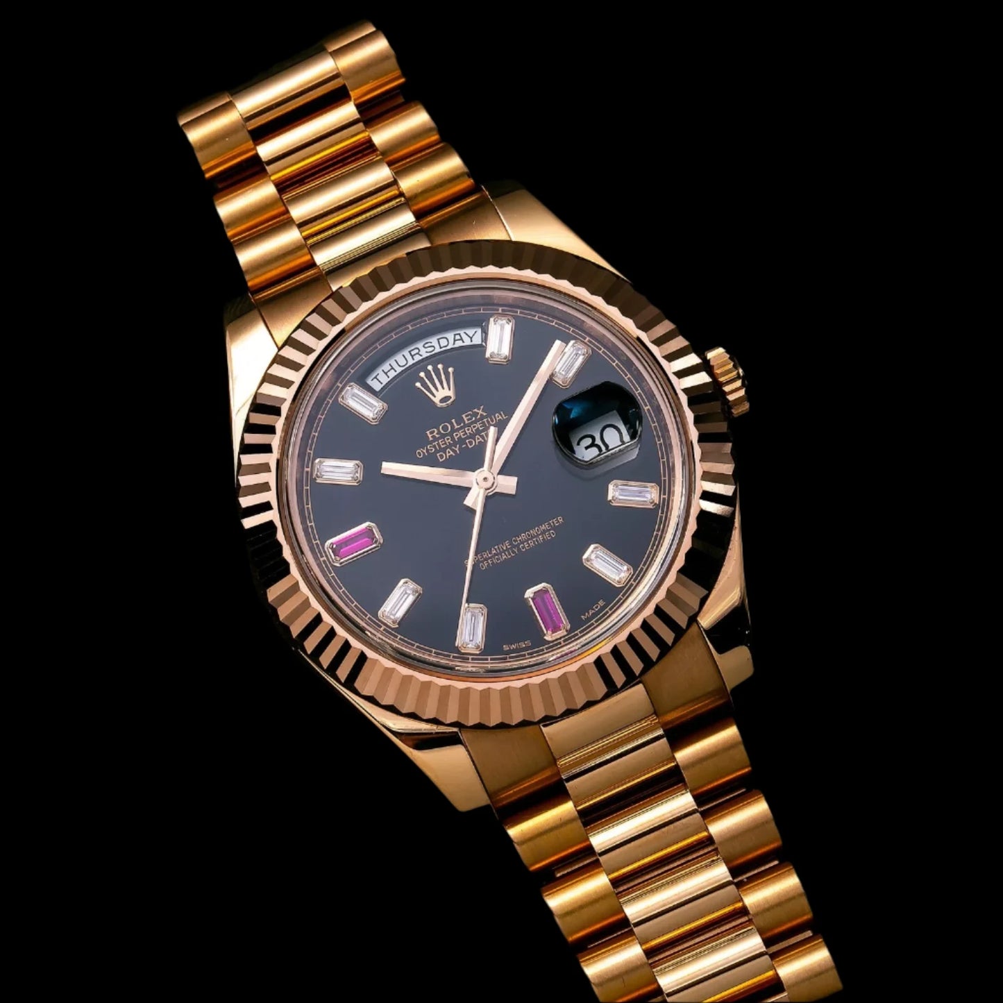 Rolex Day-Date 41 Ruby and Diamond Dial